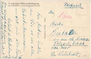 2 motoriges Mehrzweckeflugzeug Hs 124 mit 2 x DB Motoren und Drehkuppelstand Hs 124 / Henschel Hs 12...