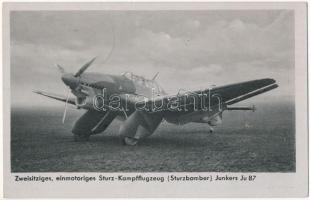 1942 Zweisitziges, einmotoriges Sturz-Kampfflugzeug (Sturzbomber) Junkers JU 87. / Junkers Ju 87 vagy Stuka (Sturzkampfflugzeug, azaz zuhanóbombázó) kétszemélyes német taktikai bombázó repülőgép / German dive bomber and ground-attack aircraft