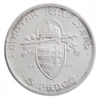 1938. 5P Ag "Szent István" T:1- Adamo P8.1