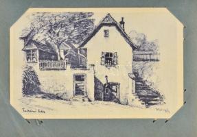 Budapest I. Tabán s: Helbing Ferenc - 10 db régi képeslap albumban