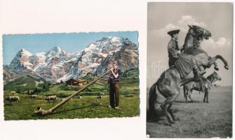 16 db főleg MODERN népviseletes képeslap / 16 mostly modern folklore postcards