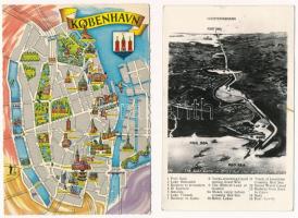 14 db MODERN térképes motívum képeslap / 14 modern map motive postcards