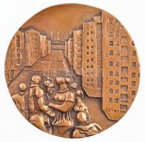 ~1970-1980. XX. Kerületi Tanács - Társadalmi munkáért kétoldalas, öntött bronz emlékplakett (96mm) T:1-