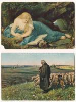 5 db RÉGI Stengel litho képeslap vegyes minőségben / 5 pre-1945 Stengel litho postcards in mixed qua...