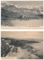 2 db RÉGI svájci képeslap / 2 pre-1945 Swiss town-view postcards