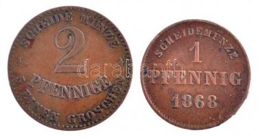 Német Államok / Szászország-Meiningen 1868. 1pf Cu + Szász-Koburg-Gothai Hercegség 1868B 2pf Cu T:2-...