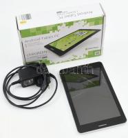 Android Tablet PC, töltővel, eredeti dobozában, működik, a kijelző üvegén repedésekkel, típus: chiliGREEN E-Board HT400