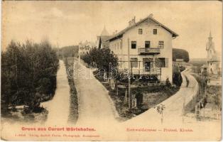 1907 Bad Wörishofen, Eichwaldstrasse, Protest. Kirche / street and church