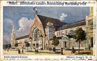 1906 Bayer. Jubilaums Landes Ausstellung Nürnberg, Haupt Industrie Gebäude. Offizielle Postkarte Nr. 10. (EK)