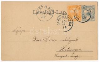 1900 Törökkanizsa, Nova Kanjiza, Novi Knezevac; Kórház, Fő utca, Római katolikus templom, Hajóhíd. S...