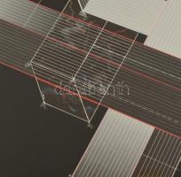 Jelzés nélkül: Geometria. Ofszet, papír, üvegezett fakeretben, 40×40 cm