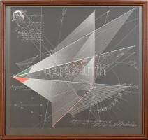 Jelzés nélkül: Geometrikus formák. Ofszet, papír, üvegezett fakeretben, 40×40 cm
