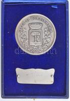 Olaszország 1971. Bordighera városa ezüstözött fém emlékplakett eredeti gyártói dísztokban (80mm) T:1 patina / Italy 1971. City of Bordighera silver plated metal commemorative medallion in original makers case (80mm) C:UNC patina