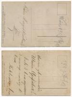 1909 Kövesdi Evelin cirkuszi táncosnő és akrobata - 2 db fotó / Hungarian circus dancer and acrobat ...