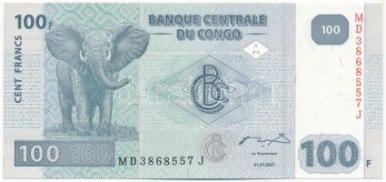 Kongó 2007. 100Fr MD 3868557 J T:I Congo 2007. 100 Francs MD 3868557 J C:UNC Krause P#98