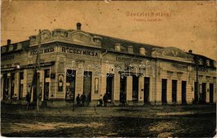 1907 Kula, Bács-Kula; Ferenc József tér, Récsei Miksa, Klingvart Mátyás, Pongrácz A. Sándor, Szakácsy R. üzlete. W.L. 642. / square, shops (EK)