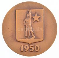 DN "Dunaújváros / 1950" Br emlékérem eredeti tokban (70mm) T:1-,2
