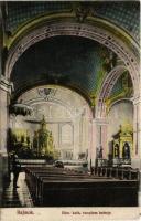 1918 Bajmok, Bajmak; Római katolikus templom, belső. Ifj. Berger Jakab kiadása / Catholic church, interior (ázott sarok / wet corner)