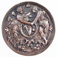 Német Birodalom 1875. München MDCCCLXXV / Dem Verdienste (Az érdem jeléül) ezüstözött Br érdemérem tokban (115mm) T:2- ph. German Empire 1875. München MDCCCLXXV / Dem Verdienste (For merit) silvered Br medallion in case (115mm) C:VF edge error