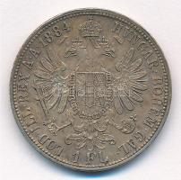Ausztria 1884. 1Fl Ag "Ferenc József" T:2 patina Austria 1884. 1 Florin Ag "Franz Jos...