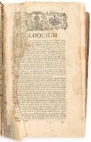 cca 1750 A katekizmusról szóló, latin nyelvű könyv. Aranyozott, bordázott gerincű egészbőr-kötés, er...