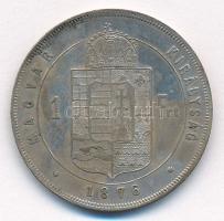 1876KB 1Ft Ag "Ferenc József / Középcímer" T:2 patina Adamo M15