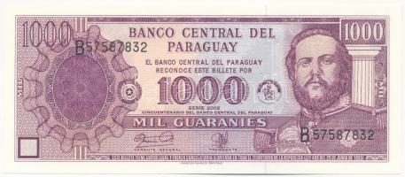 Paraguay 2002. 1000G B57587832 A Paraguay-i Központi Bank 50. évfordulója forgalmi emlék kiadás T:I  Paraguay 2002. 1000 Guaranies B57587832 50th anniversary of the Banco Central del Paraguay commemorative bank note C:UNC Krause P#221