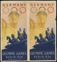 1936 Berlin, a berlini olimpiai játékok angol nyelvű ismertető füzete, fekete-fehér képekkel gazdagon illusztrált, kissé sérült, 19 p. / 1936 Berlin, English language brochure of the Berlin Olympic Games, 19 p.
