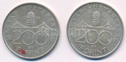 1994. 200Ft Ag "Deák" (2x) T:1-,2 Adamo F13.1