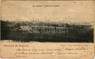1901 Máramarossziget, Sighetu Marmatiei; madártávlatból. Mayer és Berger kiadása / general view (EK)