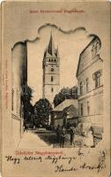 1901 Nagybánya, Baia Mare; Szent István torony. Kovács Gyula kiadása / city tower (EK)