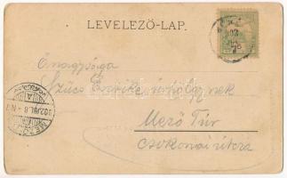 1902 Békés, Fehér-Körös partrészek a bérházzal. Véver Oszkár kiadása (EK)