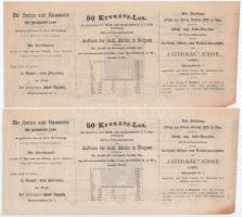Budapest / Pest 1873. "Jótékonyczélú Sorsjegy - Az uj-pesti kath. templom felépítésére" 50...