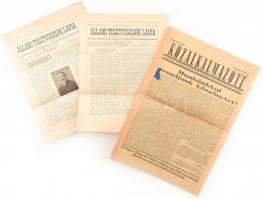 1917-1950 3 db újság: Állami tisztviselők lapja XXXVIII. évf. 2. és 3. sz. + Közalkalmazott IV. évf. 3. sz., sérültek
