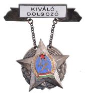 ~1950. Kiváló Dolgozó zománcozott Fe kitüntetés, Rákosi-címerrel T:1- / Hungary ~1950. Kiváló Dolgozó (Exemplary Worker) enamelled Fe decoration with Rákosi coat of arms C:AU