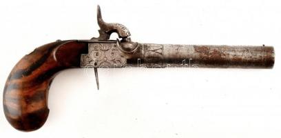 cca 1840-1860 Díszes elöltöltős csappantyús pisztoly, A. Kalliwoda in Prag felirattal a csövön, belg...