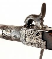 cca 1840-1860 Díszes elöltöltős csappantyús pisztoly, A. Kalliwoda in Prag felirattal a csövön, belg...