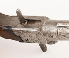 cca 1840-1860 Díszes elöltöltős csappantyús pisztoly, A. Kalliwoda in Prag felirattal a csövön, belg...