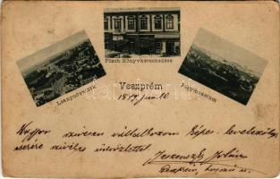 1899 (Vorläufer) Veszprém, leánynöveldék, főgimnázium, Pósch könyvkereskedése (Rb)