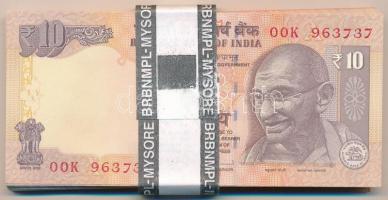 India 2013. 10R (64x) eredeti banki kötegelővel, sorszámkövetők T:I India 2013. 10 Rupees (64x) with wrapper, consecutive serials C:UNC Krause P#102