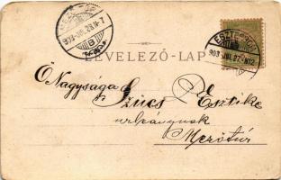 1903 Esztergom, Bazilika, Szentháromság szobor és városháza, Bakács kápolna. Fischer G. (Innsbruck) ...