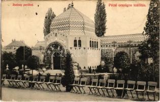 1907 Pécs, Országos Kiállítás, Zsolnay gyárak pavilonja. Jelfy Gyula felvétele (EK)
