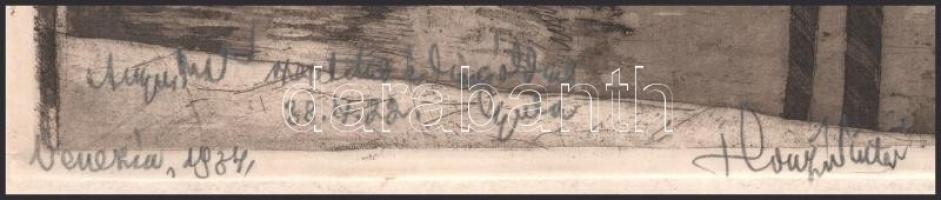 Szentgyörgyvári Gyenes Lajos (1890-1971): Venezia. Rézkarc, papír, jelzés nélkül, ismeretlen ajándék...