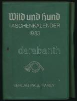 1983 Wild und Hund Taschenkalender / vadász zsebnaptár, notesz, német nyelvű, kitöltetlen, nylon-kötésben