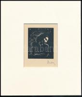 Buday György (1907-1990): Illusztráció . Fametszet, utólagos jelzéssel, paszpartuban 11,5×10,5 cm