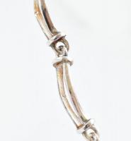 Ezüst(Ag) hajlított glídes nyaklánc, jelzett, h: 52,5 cm, nettó: 22,6 g