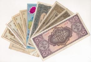 10db vegyes magyar és külföldi bankjegy, közte 1849. 15kr, Románia 1999. 2000L T:I-III
10pcs of mix...