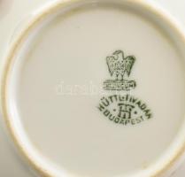 Aquincum Hüttl Tivadar szőlő mintás porcelán mokkás csésze aljjal. Kézzel festett, jelzett, minimáli...