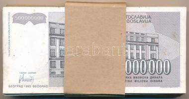 Jugoszlávia 1993. 500.000.000D (100x) eredeti, nem saját banki kötegelővel T:III Yugoslavia 1993. 50...