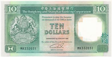 Kína / Hongkong 1992 10$ MR 332031 T:I kissé hullámos papír China / Hong Kong 1992. 10 Dollars MR 332031 C:UNC slightly wavy paper Krause P#191c